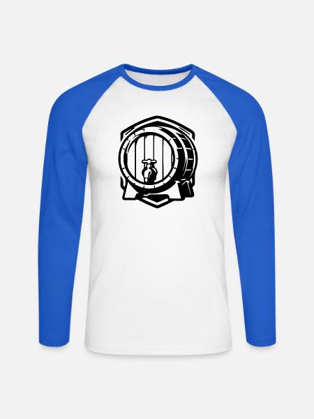 Bierfass Symbol Bier - Unisex Baseballshirt langarm - Weiß/Royalblau