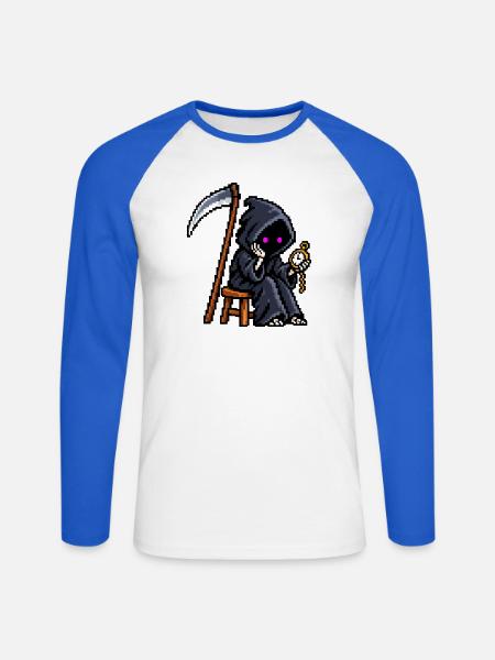 Sensenmann - Unisex Baseballshirt langarm - Weiß/Royalblau