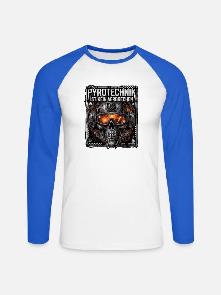 Pyro Ist Kein Verbrechen - Unisex Baseballshirt langarm - Weiß/Royalblau
