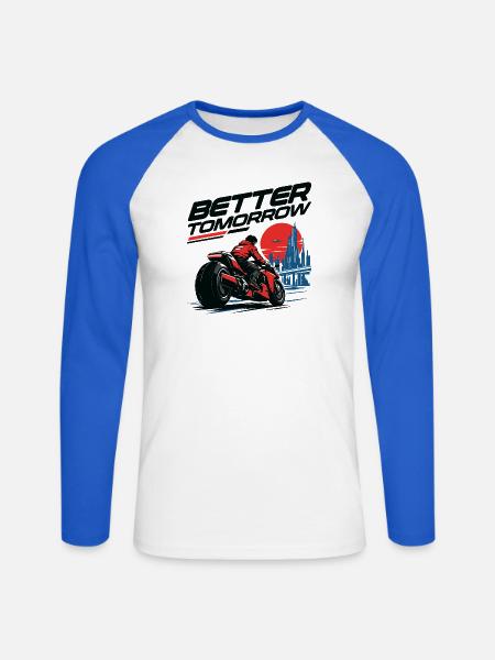 Better Tomorrow von Helfspawn - Unisex Baseballshirt langarm - Weiß/Royalblau