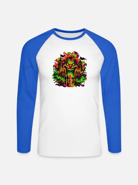 Enter If You Dare - Unisex Baseballshirt langarm - Weiß/Royalblau