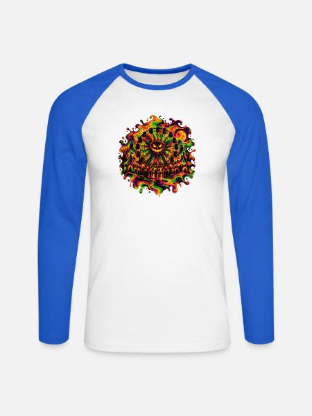 Wheel of Shadows - Unisex Baseballshirt langarm - Weiß/Royalblau