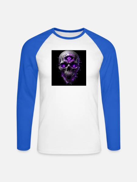 Halloween - Unisex Baseballshirt langarm - Weiß/Royalblau