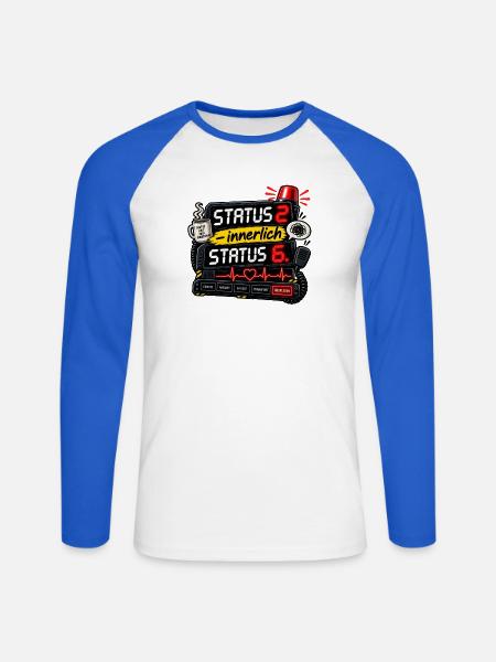 Neonstatus Innerlich Puls Kaffee - Unisex Baseballshirt langarm - Weiß/Royalblau