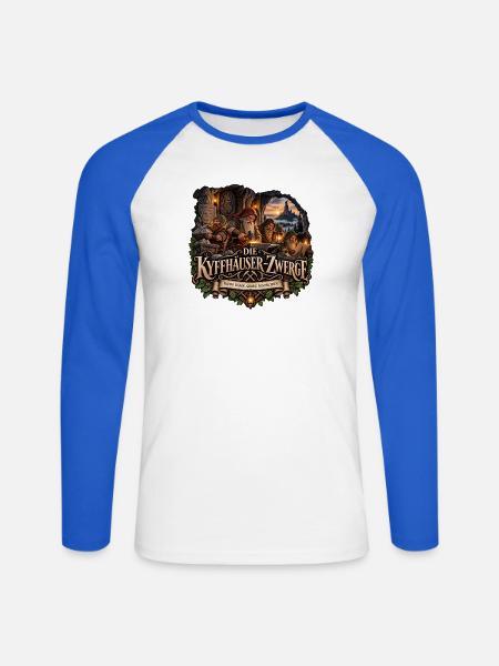 Die Kyffhäuser-Zwerge – Thüringer Sage - Unisex Baseballshirt langarm - Weiß/Royalblau