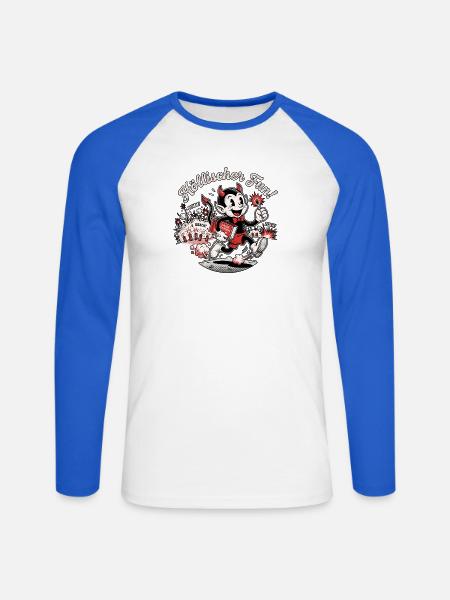 Kinder Silvester Feuerwerk - Unisex Baseballshirt langarm - Weiß/Royalblau