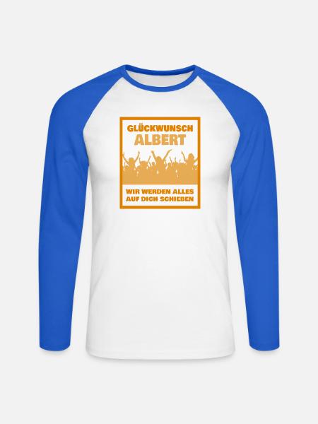 Kollege Albert - Unisex Baseballshirt langarm - Weiß/Royalblau