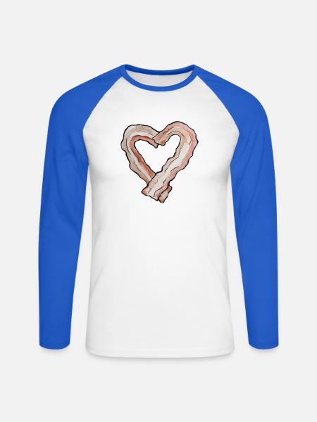 Aquarellband Herz - Unisex Baseballshirt langarm - Weiß/Royalblau