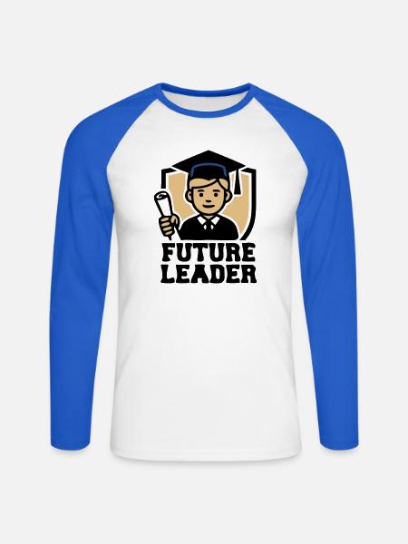 Absolvent Future Leader Logo - Unisex Baseballshirt langarm - Weiß/Royalblau