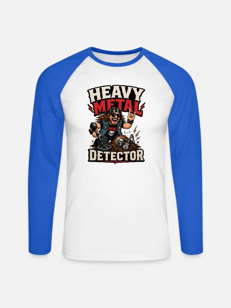 Sondengänger Sondler Heavy-Metal-Detector - Unisex Baseballshirt langarm - Weiß/Royalblau