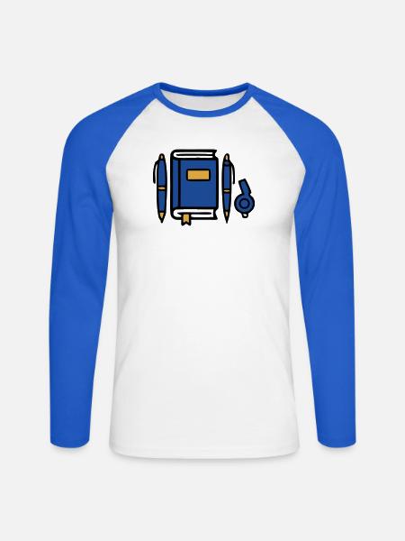 Buch Zeugnis Diplom Icon - Unisex Baseballshirt langarm - Weiß/Royalblau