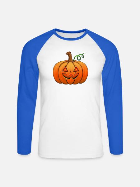 Jack's Glow - Unisex Baseballshirt langarm - Weiß/Royalblau