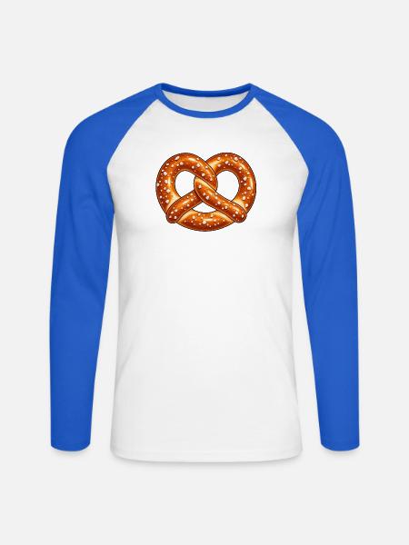 Bretsel - Unisex Baseballshirt langarm - Weiß/Royalblau