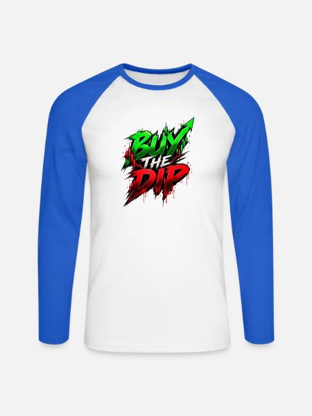 Burn the Dip – Krypto Graffiti - Unisex Baseballshirt langarm - Weiß/Royalblau