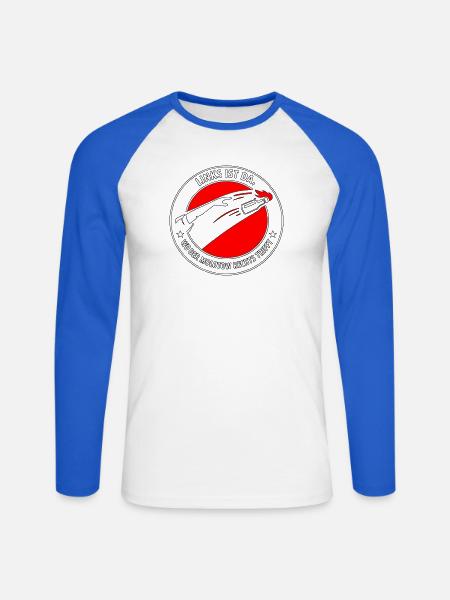 Molotow Logo: Links Ist Da - Unisex Baseballshirt langarm - Weiß/Royalblau