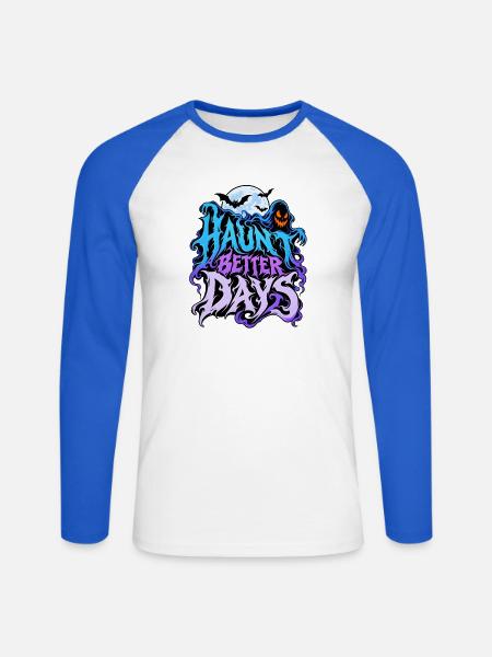 Haunt Better Days - Unisex Baseballshirt langarm - Weiß/Royalblau