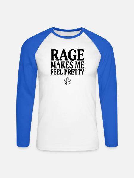 Wut lässt mich hübsch fühlen - Unisex Baseballshirt langarm - Weiß/Royalblau