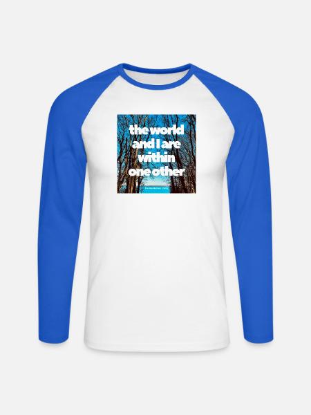 the world and I - Unisex Baseballshirt langarm - Weiß/Royalblau
