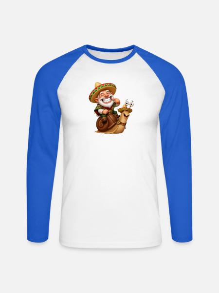 Weihnachtsfest auf der Schnecke - Unisex Baseballshirt langarm - Weiß/Royalblau
