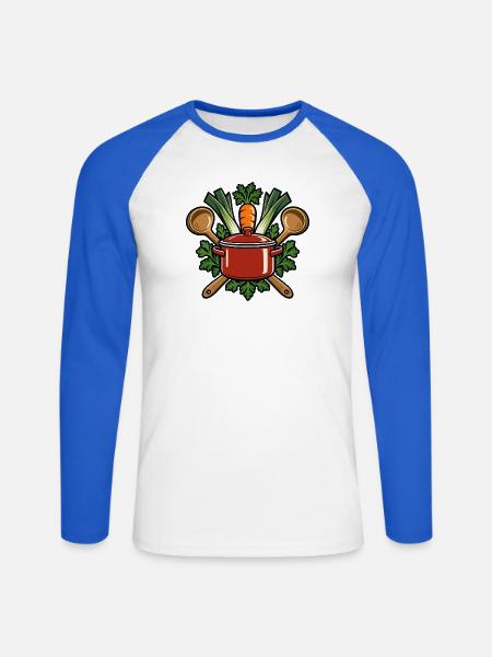 Suppenteam – Gemeinsam schmeckt es besser - Unisex Baseballshirt langarm - Weiß/Royalblau