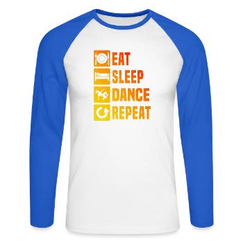 Streetdance Geschenkidee für eine Hip-Hop-Tänzerin - Unisex Baseballshirt langarm - Weiß/Royalblau - Vorne - Nik (191cm)