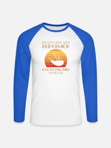 Dudelsackspieler Dudelsack Männer Geschenk - Unisex Baseballshirt langarm - Weiß/Royalblau