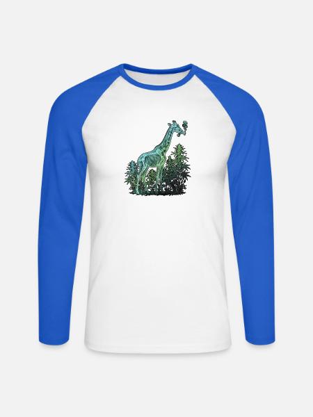 Röntgen Kiffer Giraffe - Unisex Baseballshirt langarm - Weiß/Royalblau