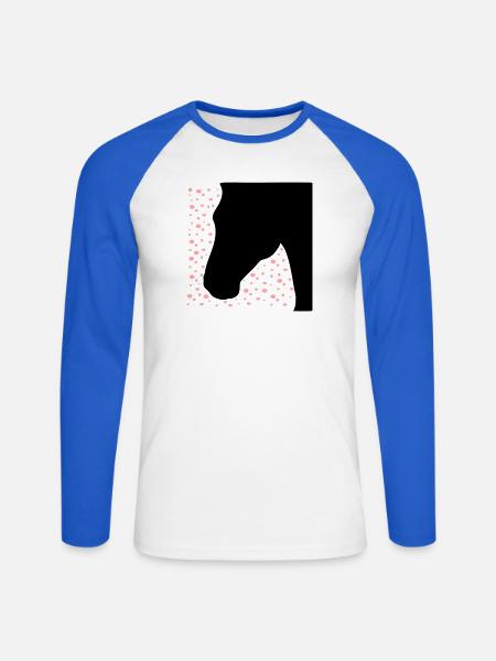 Pferd Punkte - Unisex Baseballshirt langarm - Weiß/Royalblau