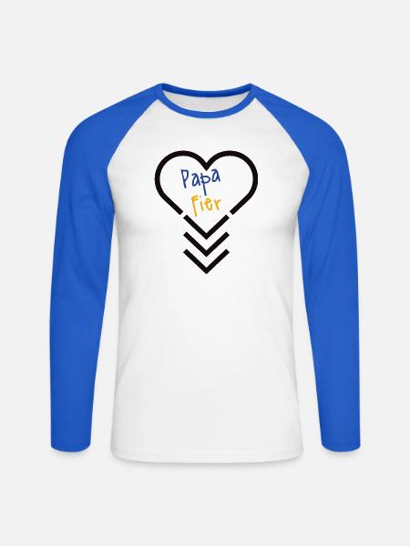 Trisomie 21 / Down-Syndrom - Unisex Baseballshirt langarm - Weiß/Royalblau