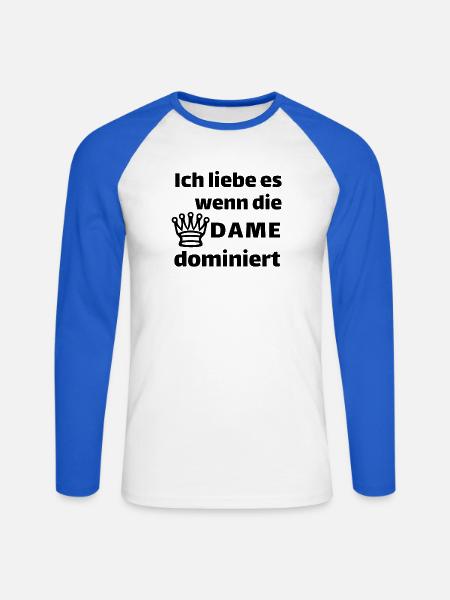 Schach_Dame - Unisex Baseballshirt langarm - Weiß/Royalblau