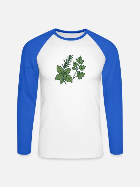 Herbs & Kitchen Garden – Motiv Geschenkidee. - Unisex Baseballshirt langarm - Weiß/Royalblau