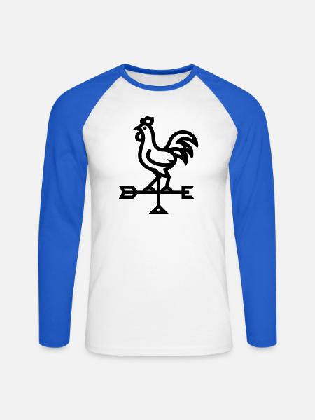 Wetterhahn - Unisex Baseballshirt langarm - Weiß/Royalblau