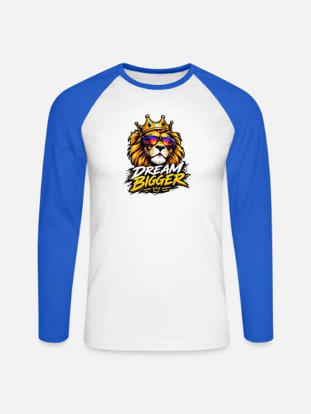 Re Leone Sogna in Grande - Unisex Baseballshirt langarm - Weiß/Royalblau