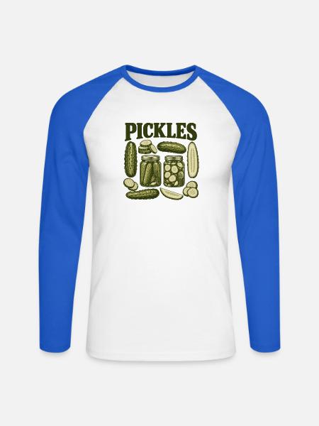 Pickles – Gurken und Einmachgläser - Unisex Baseballshirt langarm - Weiß/Royalblau