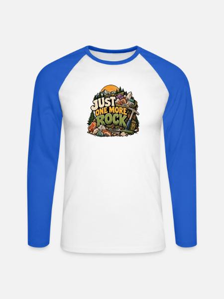 Nur noch ein Stein - Unisex Baseballshirt langarm - Weiß/Royalblau