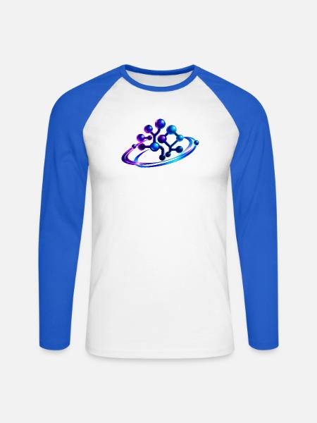 Neuron - Unisex Baseballshirt langarm - Weiß/Royalblau