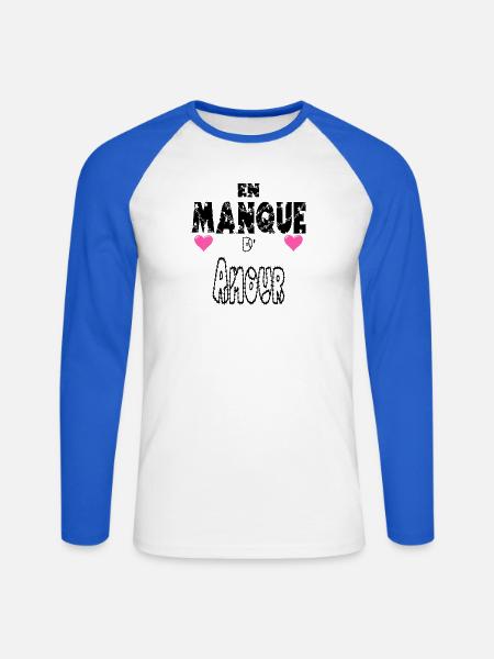 Bedürftig nach Liebe - Unisex Baseballshirt langarm - Weiß/Royalblau