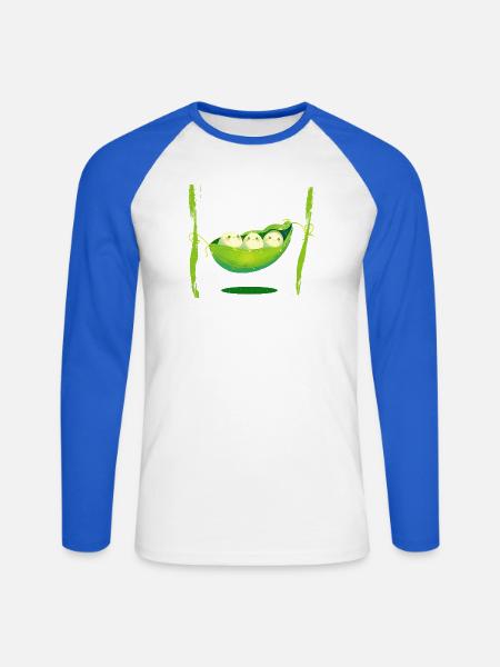 Bohnen Hängematte - Unisex Baseballshirt langarm - Weiß/Royalblau