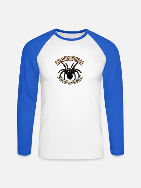 Tarantel - Unisex Baseballshirt langarm - Weiß/Royalblau