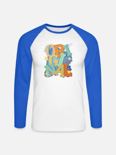 Original - Das Original  - Unisex Baseballshirt langarm - Weiß/Royalblau