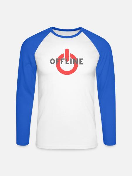 Offline - Unisex Baseballshirt langarm - Weiß/Royalblau