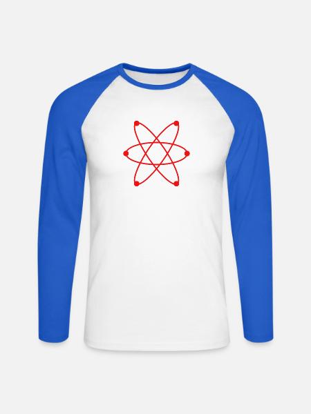 Atom - Unisex Baseballshirt langarm - Weiß/Royalblau