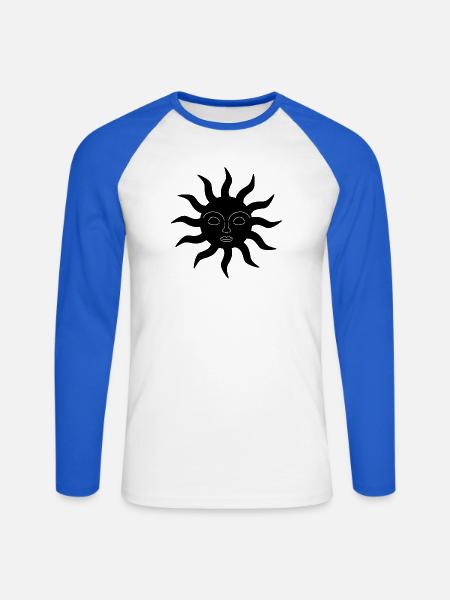 Sur Silhouette - Unisex Baseballshirt langarm - Weiß/Royalblau
