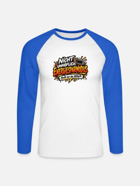 Nicht unhöflich Energiesparmodus - Unisex Baseballshirt langarm - Weiß/Royalblau