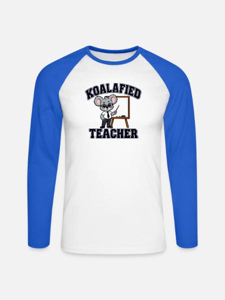 Koalafied Funny Educator Assistent Zitat - Unisex Baseballshirt langarm - Weiß/Royalblau