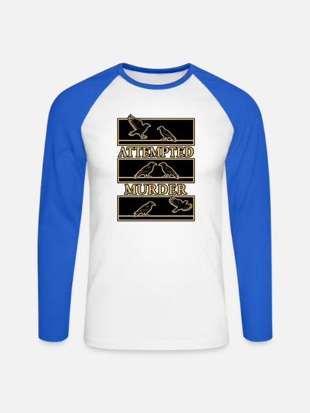 Attempted Murder - Unisex Baseballshirt langarm - Weiß/Royalblau