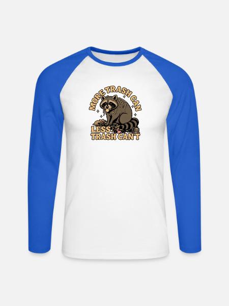 More Trash Can - Unisex Baseballshirt langarm - Weiß/Royalblau