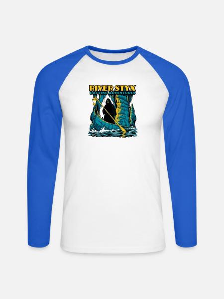 River Styx Rafting - Unisex Baseballshirt langarm - Weiß/Royalblau