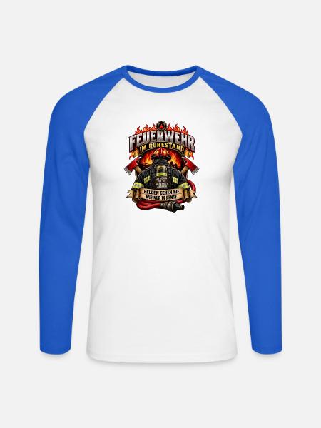Feuerwehr im Ruhestand - Unisex Baseballshirt langarm - Weiß/Royalblau