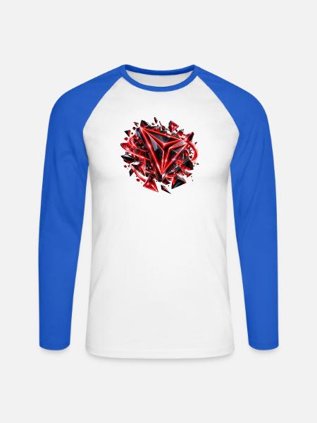 TRON Digital Revolution - Unisex Baseballshirt langarm - Weiß/Royalblau